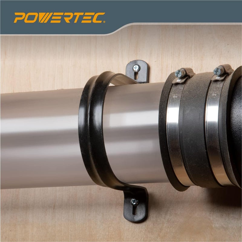 POWERTEC 70343-P2V Hangers for 4" Dust Collection Hose and Pipe, 10 PK, Black - Image 5